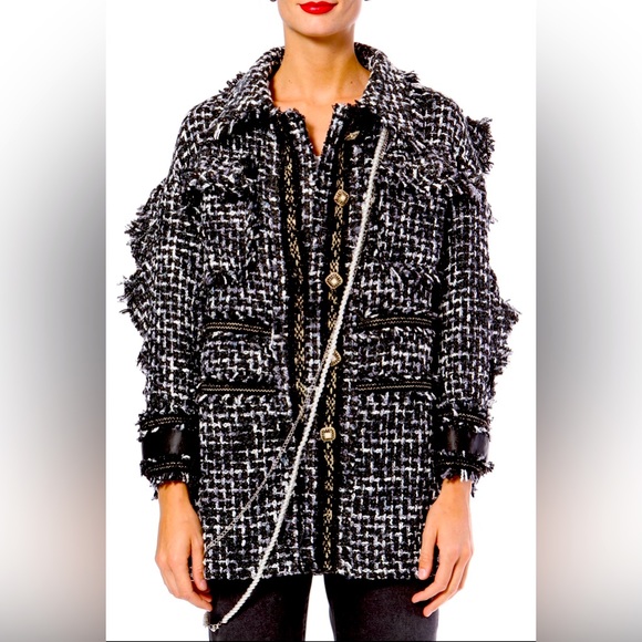 Mixed Media Tweed Coat⚜️ - Picture 1 of 6